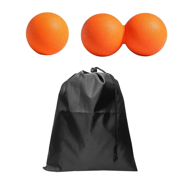 2pcs TPE Massage Ball Set with Drawstring Pouch