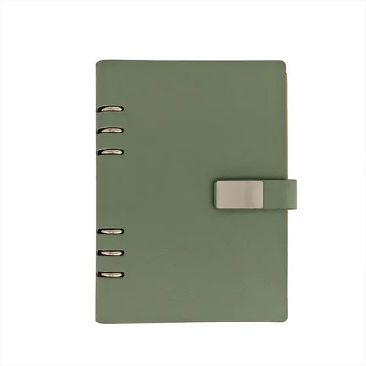 Business Lined Paper A5 Leather Ring-Binder Notebook