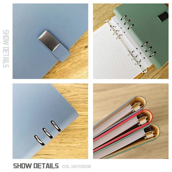 Business Lined Paper A5 Leather Ring-Binder Notebook