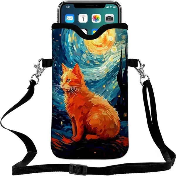Neoprene Phone Pouch with Crossbody Strap