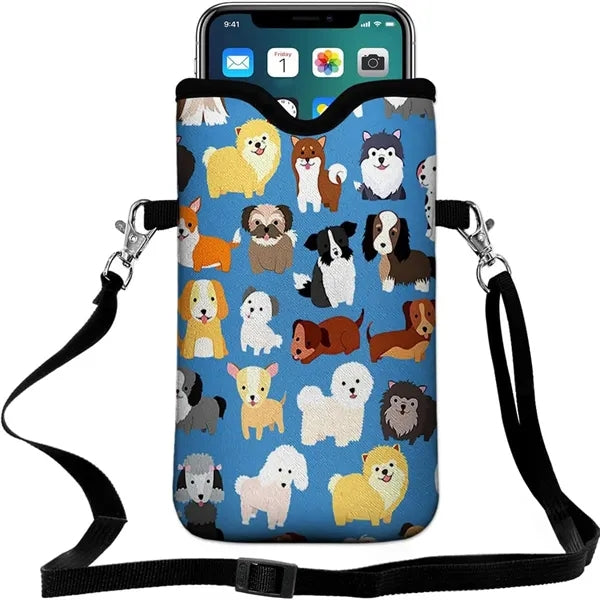 Neoprene Phone Pouch with Crossbody Strap