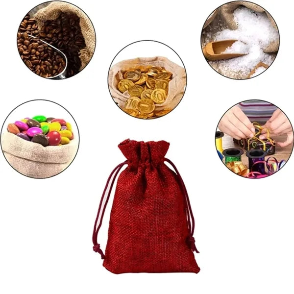 Small Jute Drawstring Gift Pouch