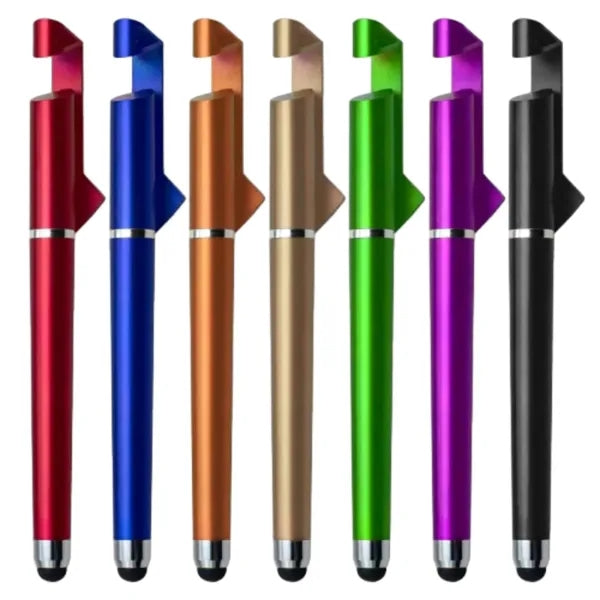 3-in-1 Stylus Ballpoint Pen with Phone Stand & QR Code