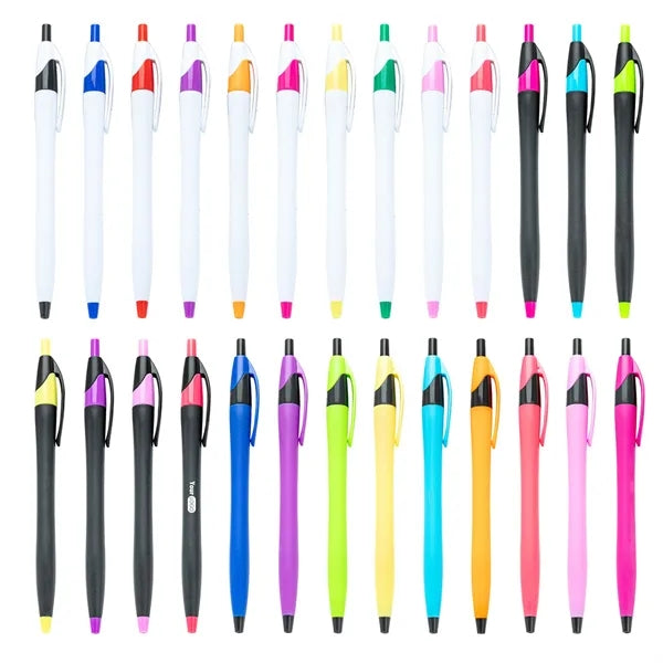 Plastic Matte Multi-Color Press Ballpoint Pen