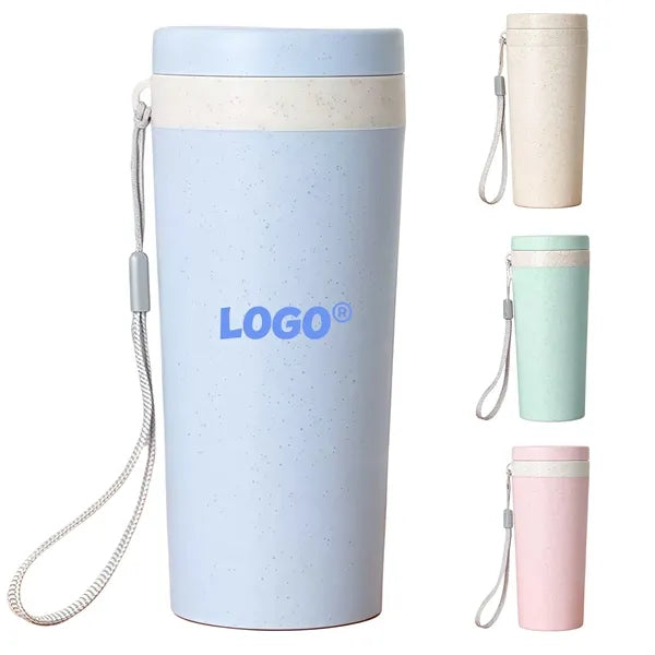 10oz. Eco Friendly Wheat Straw Double Layer Tumbler Strap