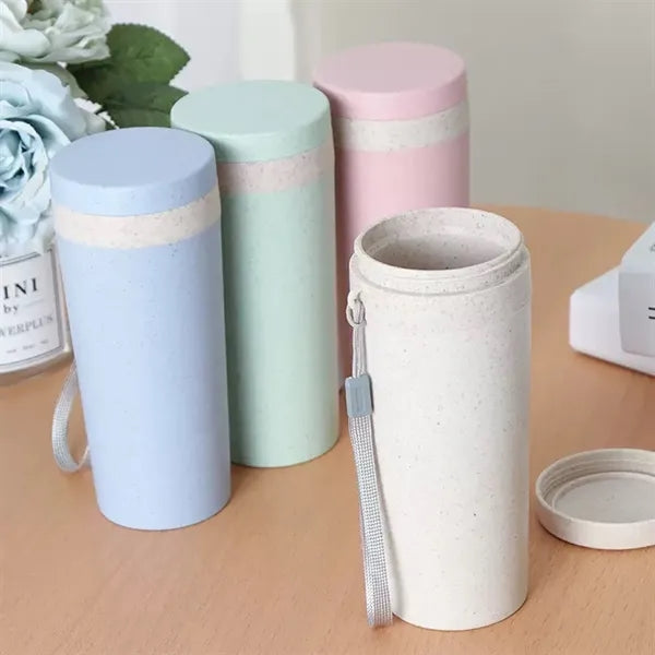 10oz. Eco Friendly Wheat Straw Double Layer Tumbler Strap