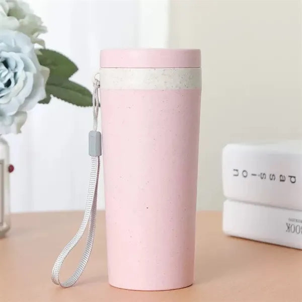 10oz. Eco Friendly Wheat Straw Double Layer Tumbler Strap