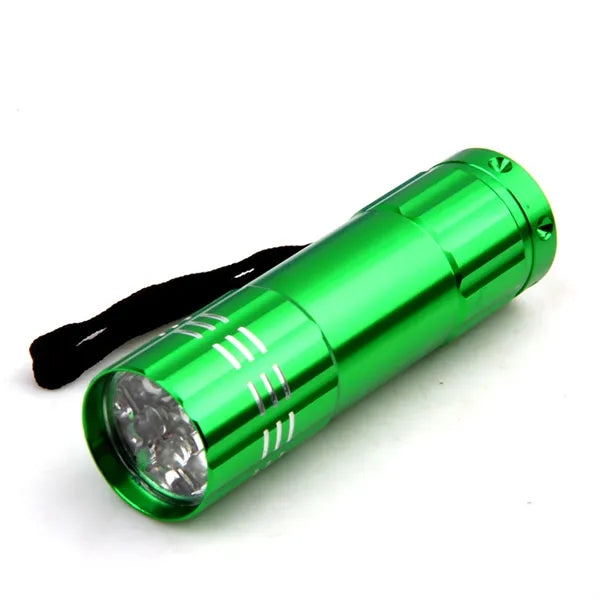 Aluminum Alloy Mini Flashlight - 9 LED Emergency High Beam