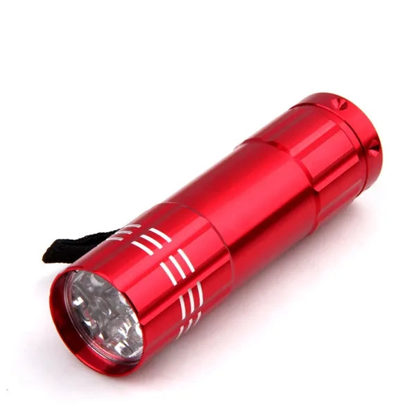 Aluminum Alloy Mini Flashlight - 9 LED Emergency High Beam