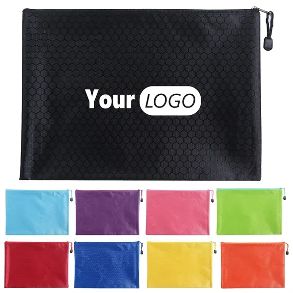 Pvc Football Pattern Waterproof Zipper File Bag
