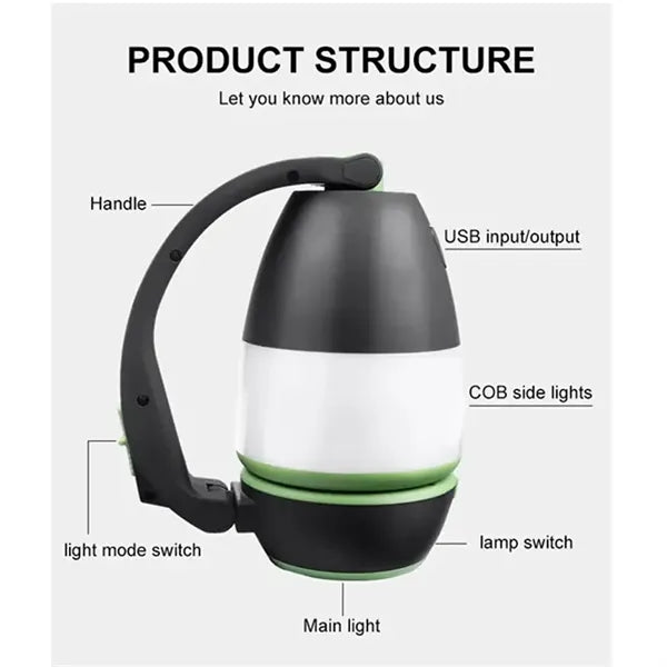 Rechargeable Camping Torch 3 In 1 Desk Lantern