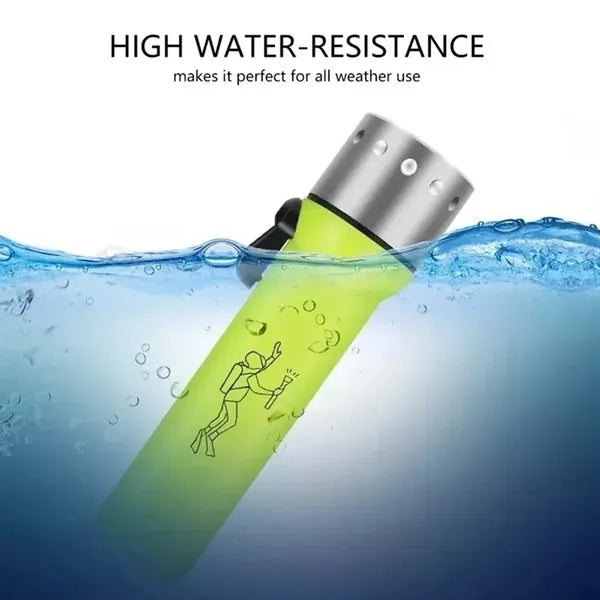 IPX8 Dive Light, 4xAA (Not Incl), 3 Modes, 80ft Waterproof