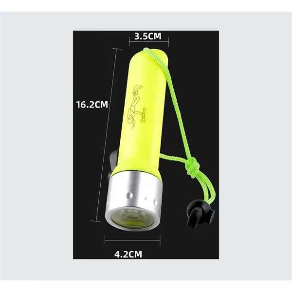 IPX8 Dive Light, 4xAA (Not Incl), 3 Modes, 80ft Waterproof
