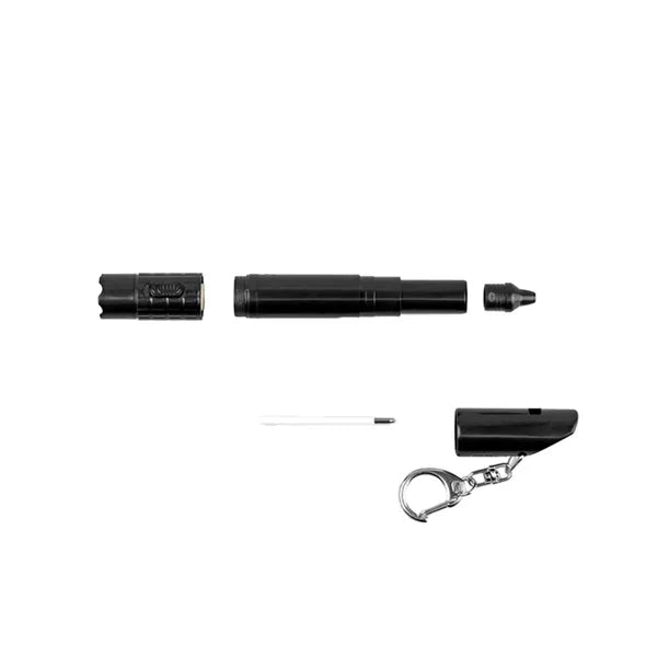 Multi-Function LED Flashlight Pen with Whistle and Keychain