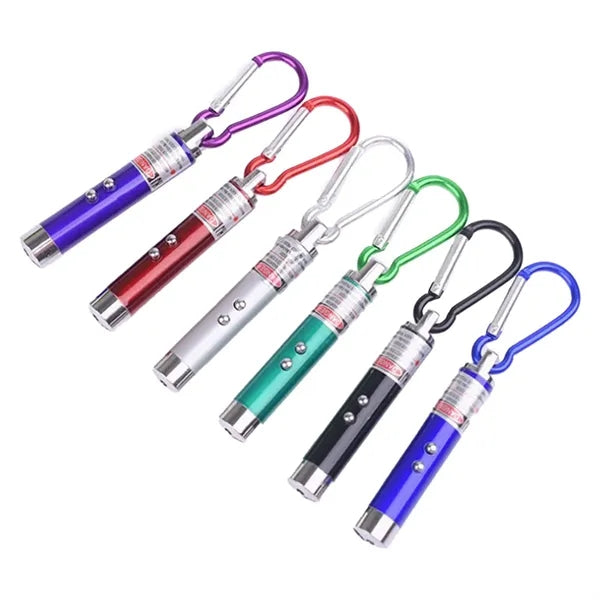 3 In 1 Mini Laser Flashlight Keychain