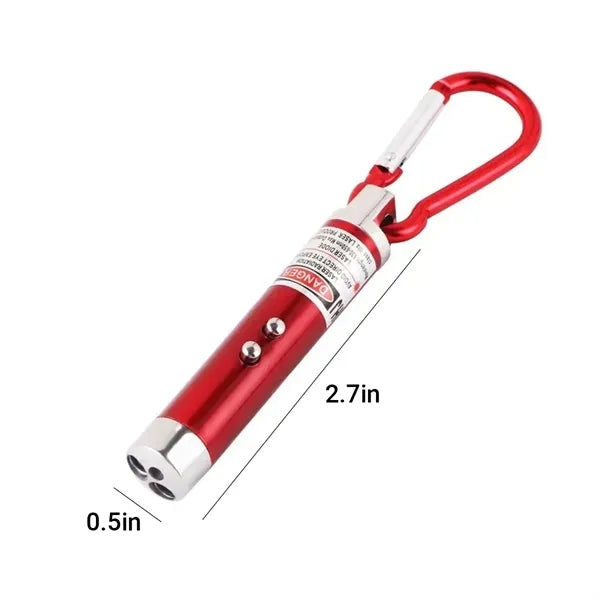 3 In 1 Mini Laser Flashlight Keychain