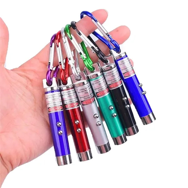 3 In 1 Mini Laser Flashlight Keychain