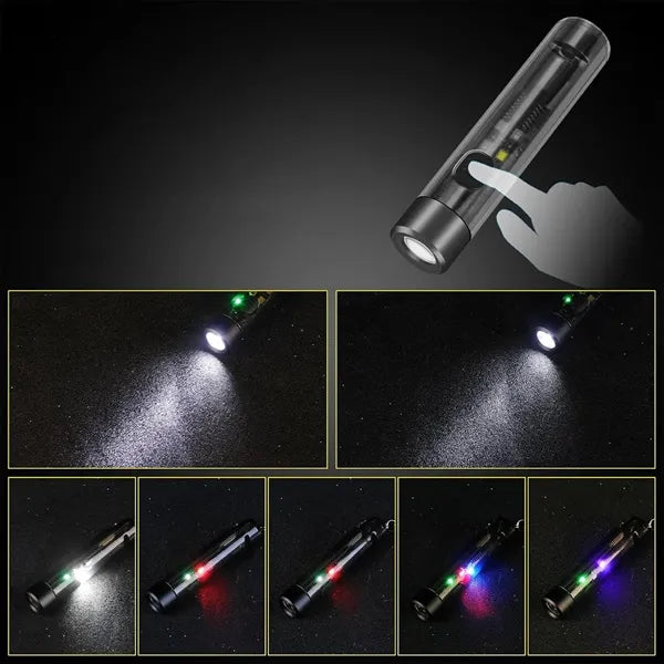 Rechargeable Flashlight Keychain With Whistle
