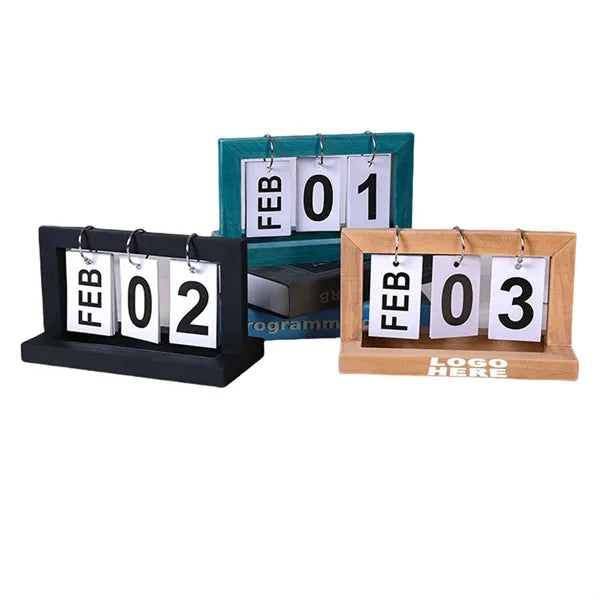 Wooden Flip Desk Calendar Ornament