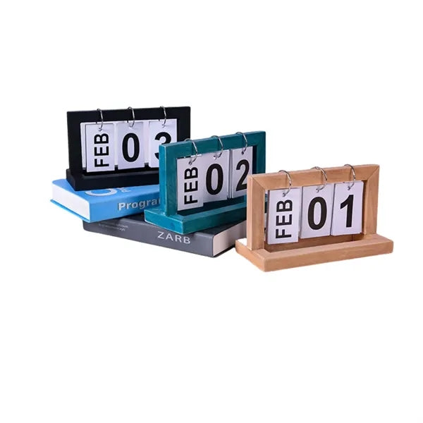 Wooden Flip Desk Calendar Ornament