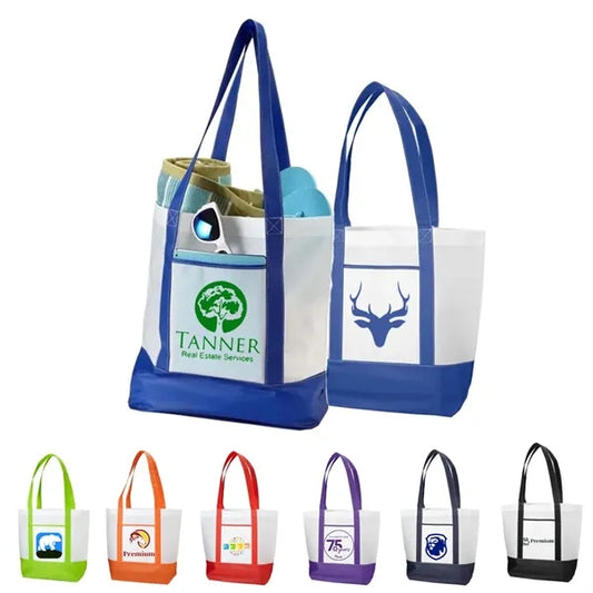 Two Color Non Woven Boat Tote Bag W/Handle 26"