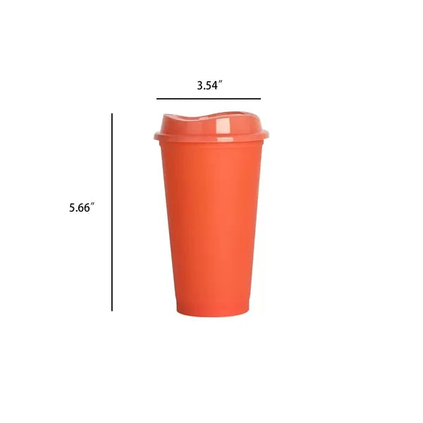 16oz. Color Changing Plastic Coffee Cup With Lid