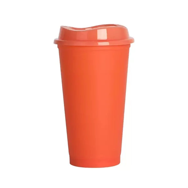 16oz. Color Changing Plastic Coffee Cup With Lid