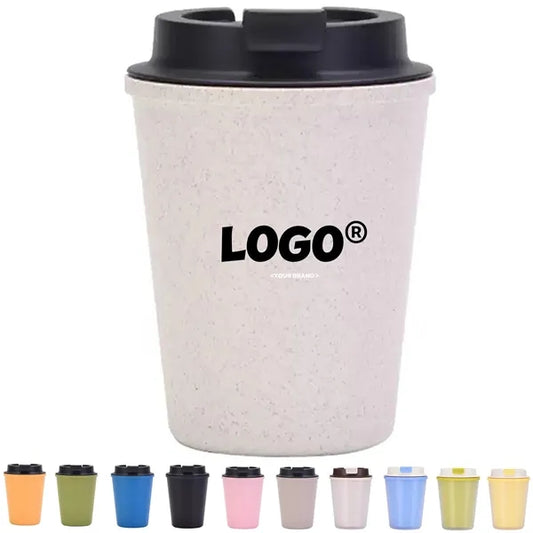 12oz. Eco-Friendly Wheat Straw Coffee Cup With Lid
