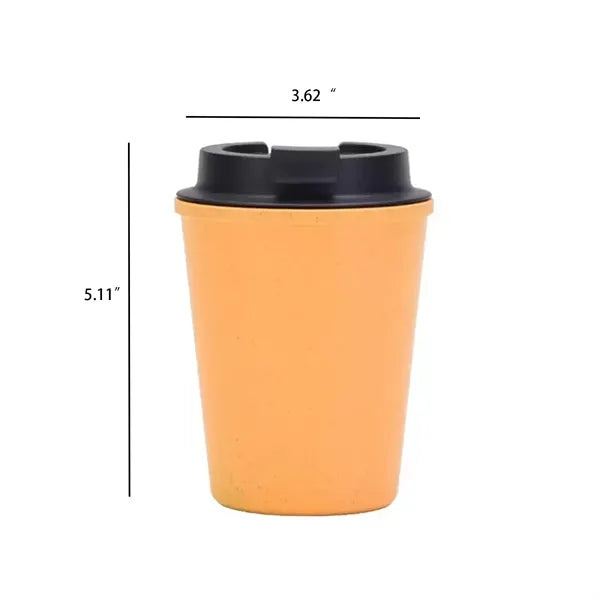 12oz. Eco-Friendly Wheat Straw Coffee Cup With Lid