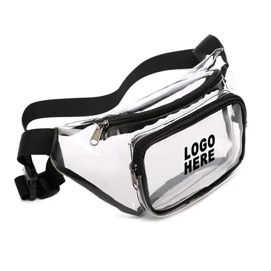 Clear Transparent PVC Fanny Pack Bag w/ Zipper Pocket