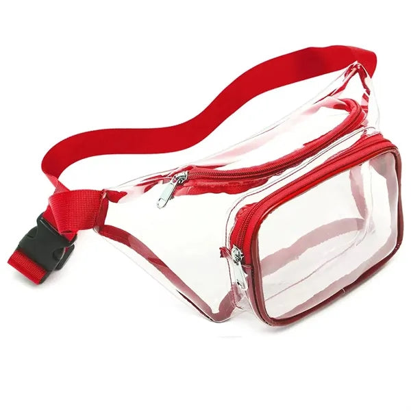 Clear Transparent PVC Fanny Pack Bag w/ Zipper Pocket