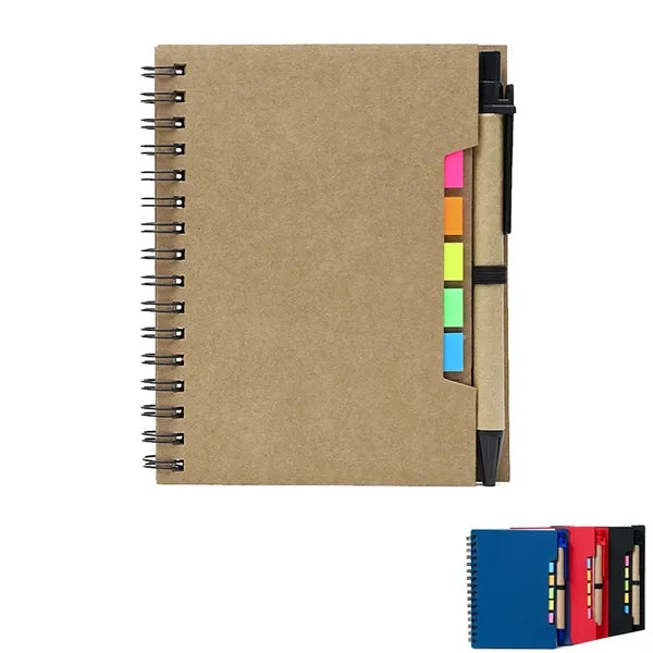 Sticky Note Coil Book With Pen