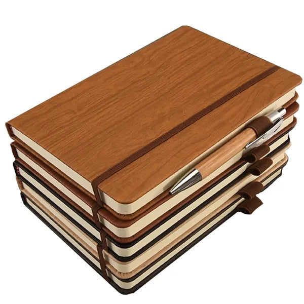 A5 Wood Pattern Hardcover Notebook