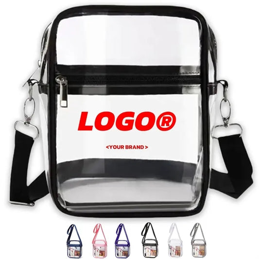 Clear PVC Shoulder Crossbody Bag Travel Shopping Storage