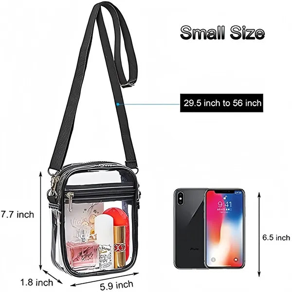 Clear PVC Shoulder Crossbody Bag Travel Shopping Storage