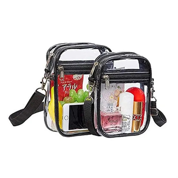 Clear PVC Shoulder Crossbody Bag Travel Shopping Storage