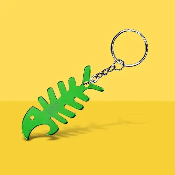 Fish Bone Shaped Bottle Opener Keychain