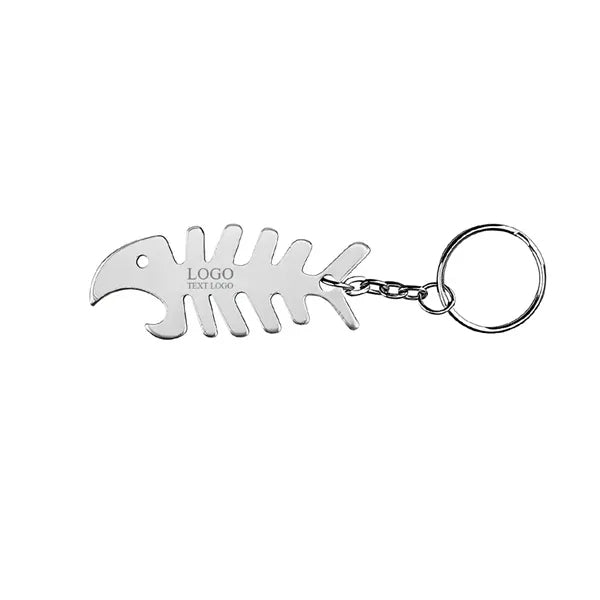 Fish Bone Shaped Bottle Opener Keychain