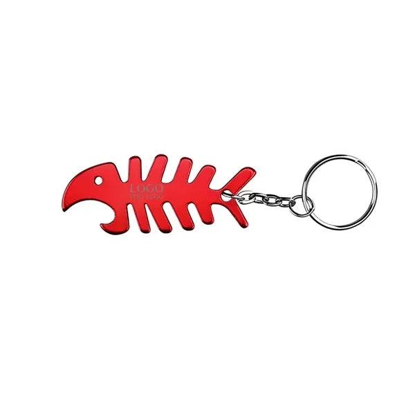 Fish Bone Shaped Bottle Opener Keychain