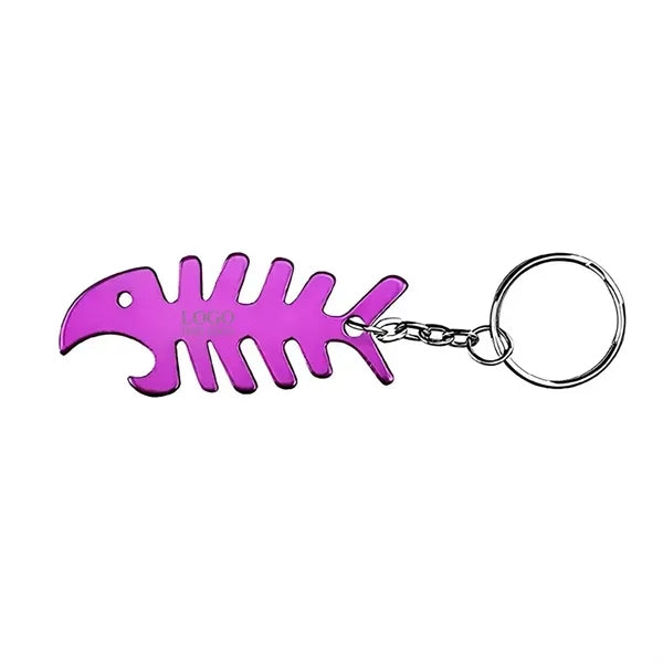 Fish Bone Shaped Bottle Opener Keychain