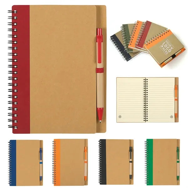 Eco Friendly Spiral Notebook with pen