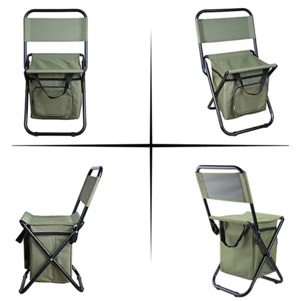 Folding Camping Chair with Cooler Bag