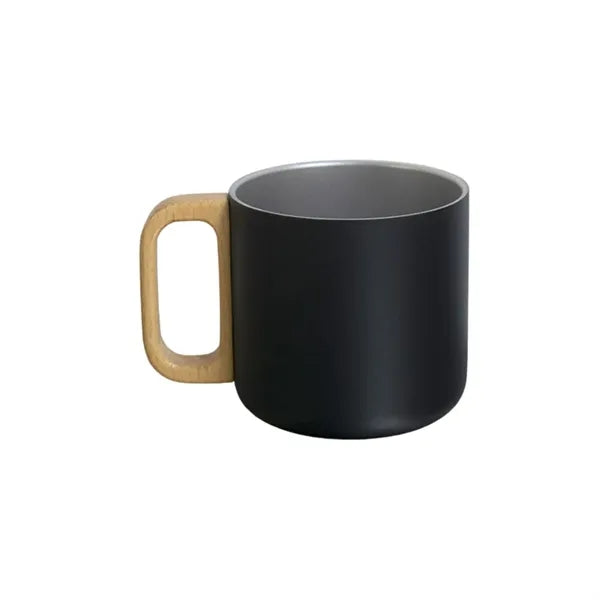 14oz Wooden Handle Stainless Steel Double Layer Mug