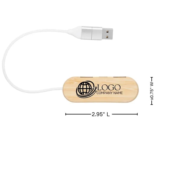 Mini Bamboo USB Hub Multiplier