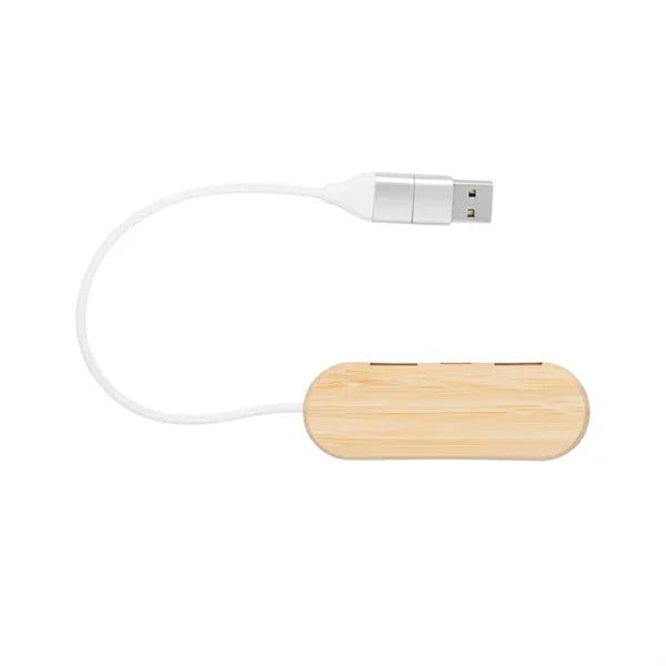 Mini Bamboo USB Hub Multiplier