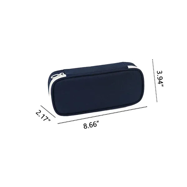 Multi-Layer Solid Color Oxford Cloth Pencil Case w/ Zipper