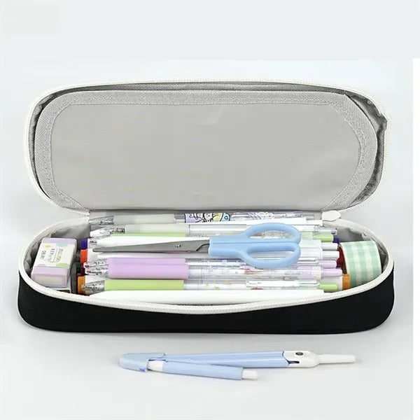 Multi-Layer Solid Color Oxford Cloth Pencil Case w/ Zipper