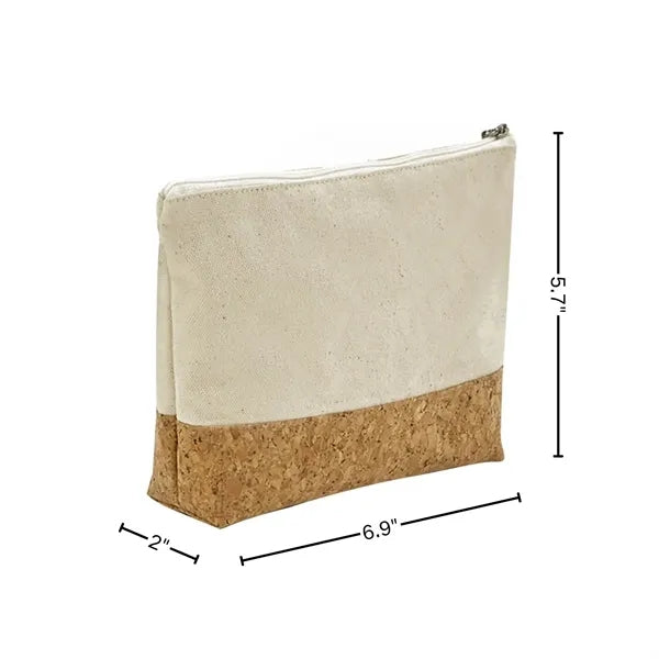 Canvas And Cork Cosmetic Pouch Bag