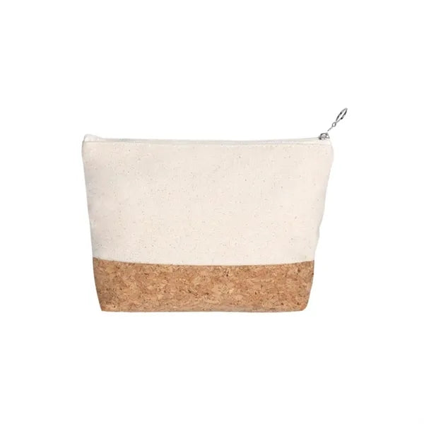 Canvas And Cork Cosmetic Pouch Bag