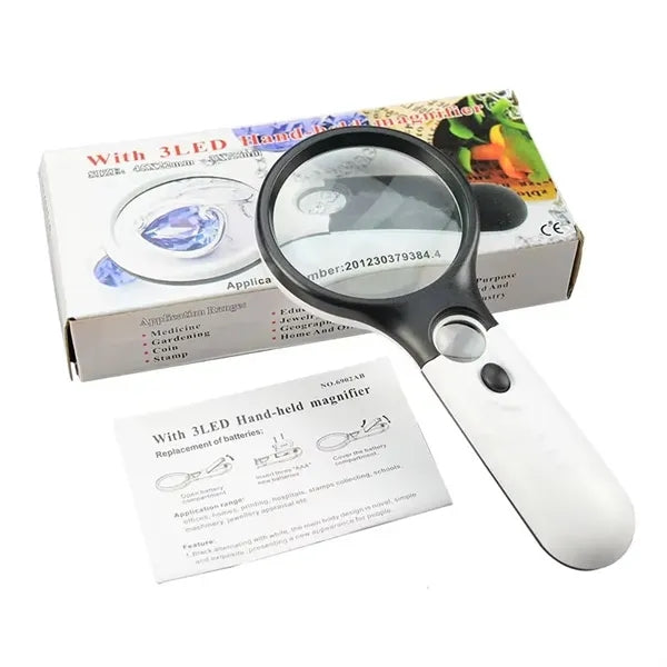Hand-held Magnifier With 3LED